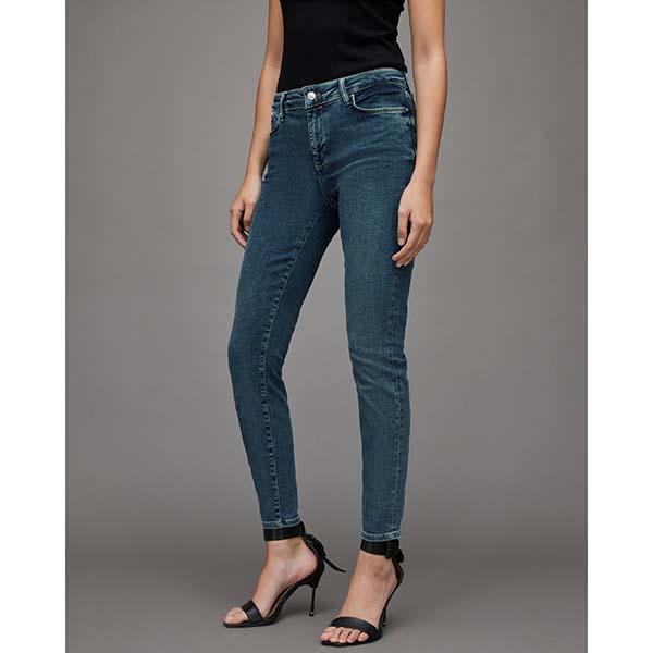 Allsaints Australia Womens Miller Mid-Rise Size Me Skinny Jeans Blue AU07-675